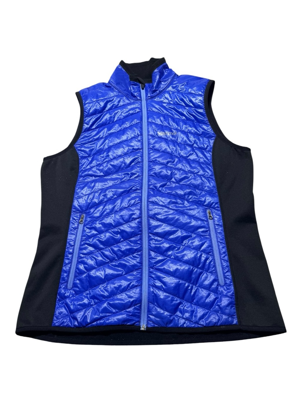 Marmot Variant Puffer vest XL in a blue and black color scheme